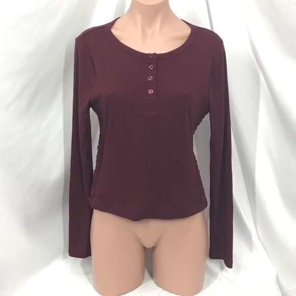 June & Hudson Ribbed Long Sleeve Henley C5 - Picture 3 of 8